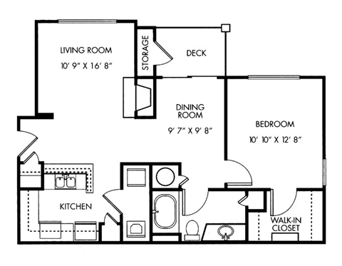 1 bedroom 1 bathroom floorplan